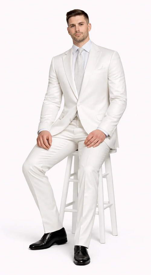 Rossiman Mens Royal Blue Glossy Sateen Suit Bold & Refined Look