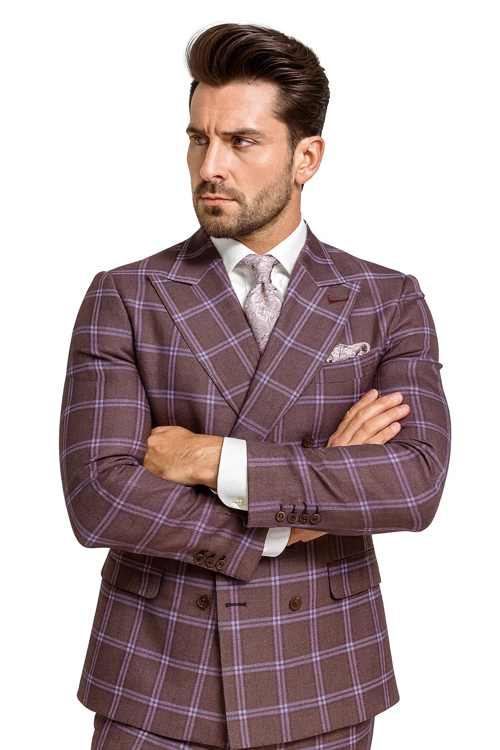 rossiman-plaid-suit-textured-windowpane-pattern-in-gray-and-lavender-double-breasted-design