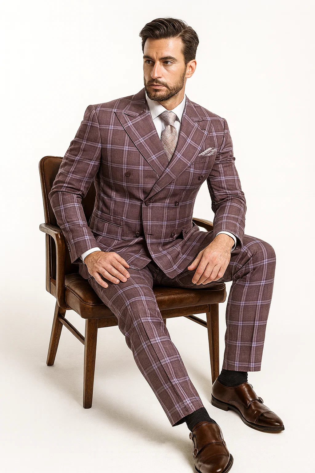 rossiman-plaid-suit-textured-windowpane-pattern-in-gray-and-lavender-double-breasted-design