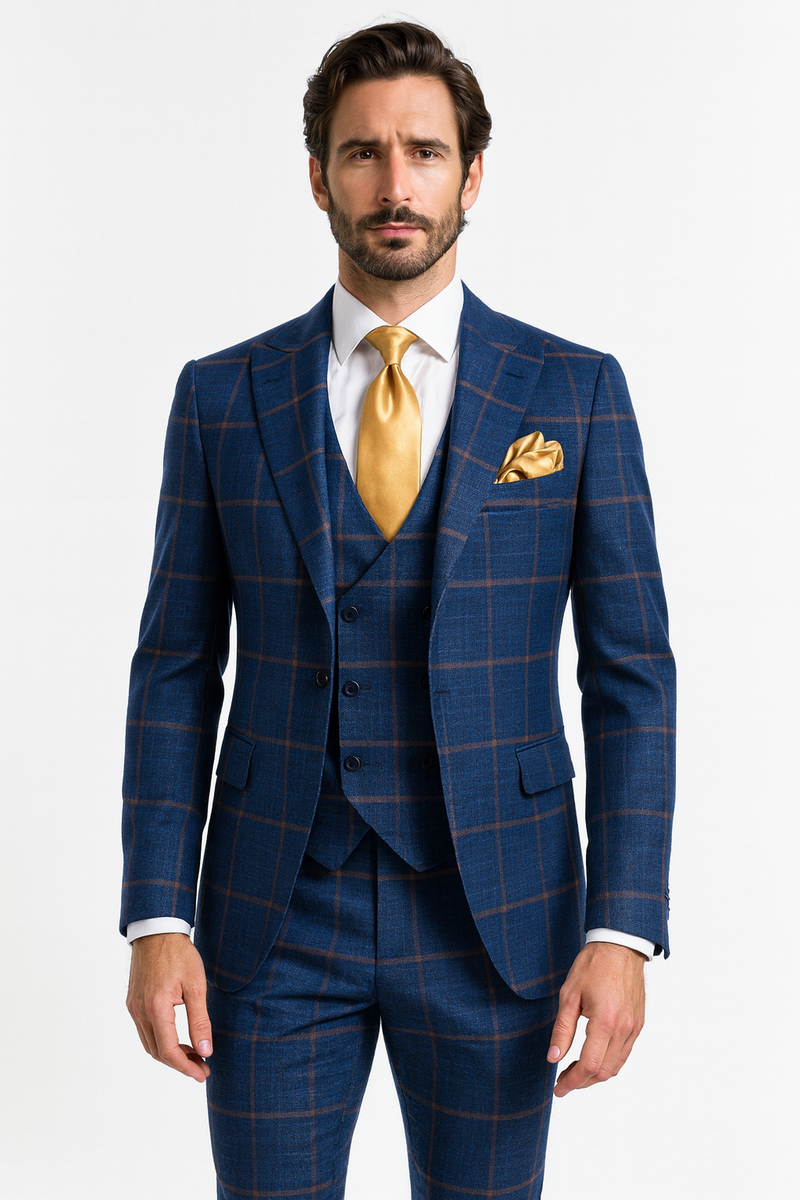 Rossi Man Max RM1840 Slim Fit 3-Piece Formal Suit for Men