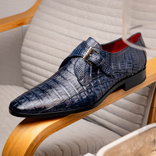 Marco Di Milano Rovigo: Stained Navy Leather Dress Shoe
