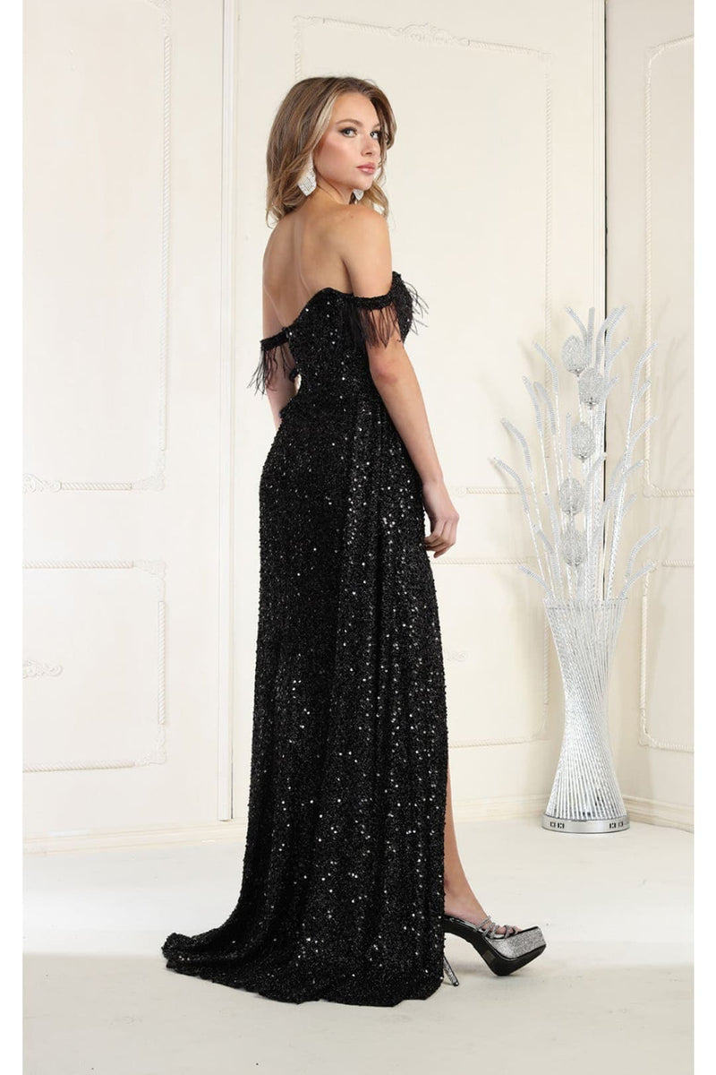 Royal Queen RQ7988 Off The Shoulder Sequin Formal Prom Dress