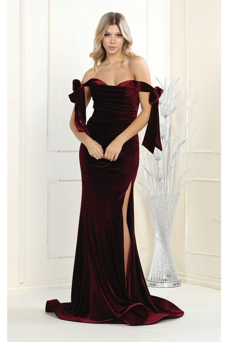 Royal Queen RQ7994 Off The Shoulder Velvet Prom Gown