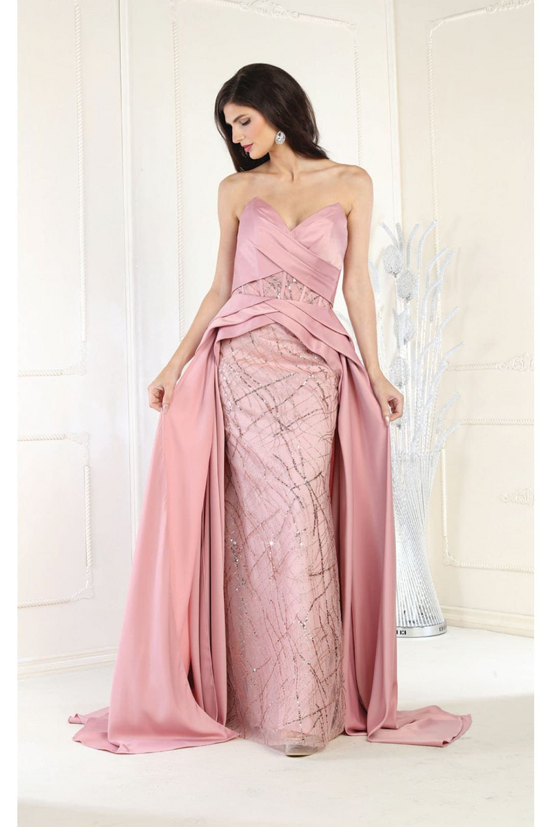 Royal Queen RQ8001 Strapless Sweetheart Glitter Long Formal Prom Gown