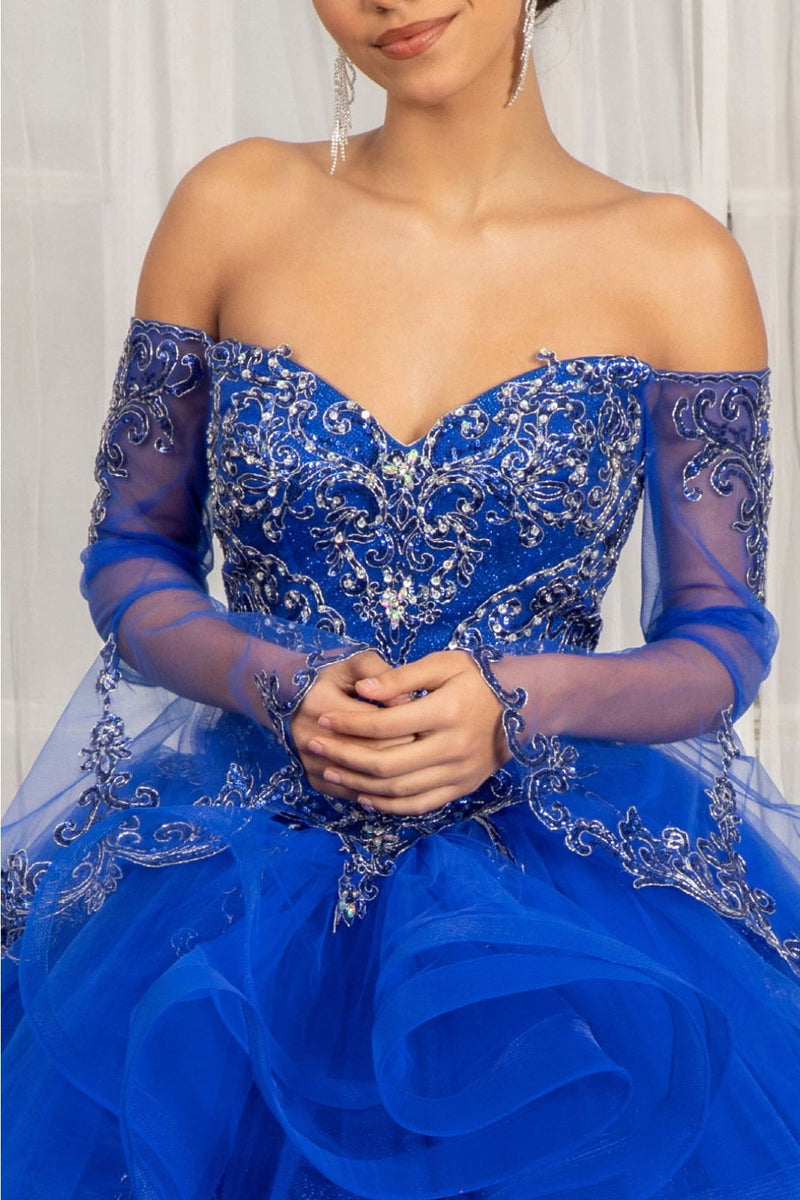 Ruffled Bell Sleeve Ball Gown by Elizabeth KGL1976