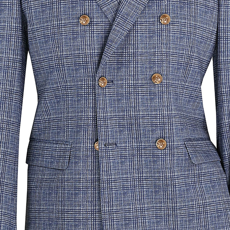 Men Regular-Fit Windowpane Blazer Jacket
