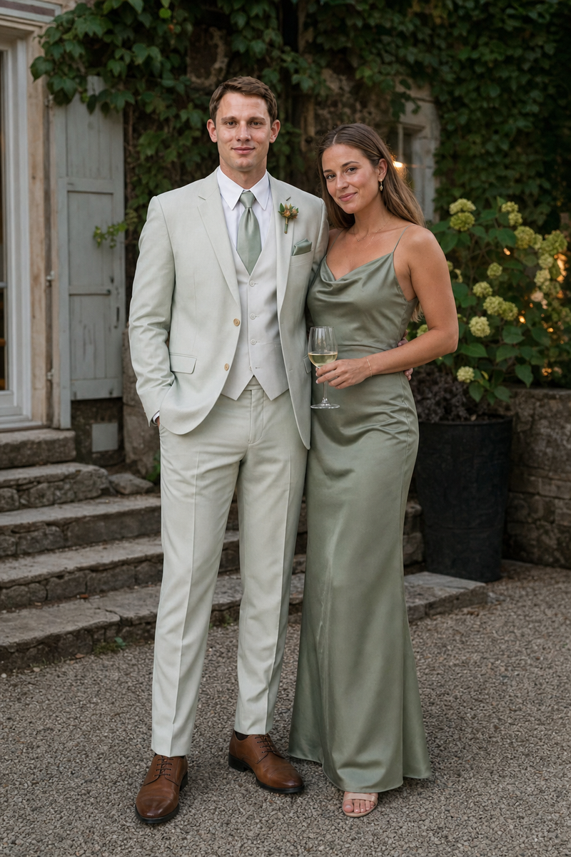 Sage Green Groomsmen Suit