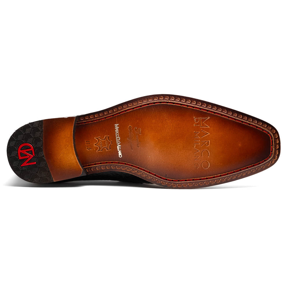 Marco Di Milano Salvatore Black Ostrich Penny Loafers
