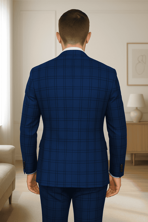 Wool Suit - Italian Made Business Suit by Statement Men's 3 Piece 100% Wool Modern Fit Suit - Solid Scoop Vest