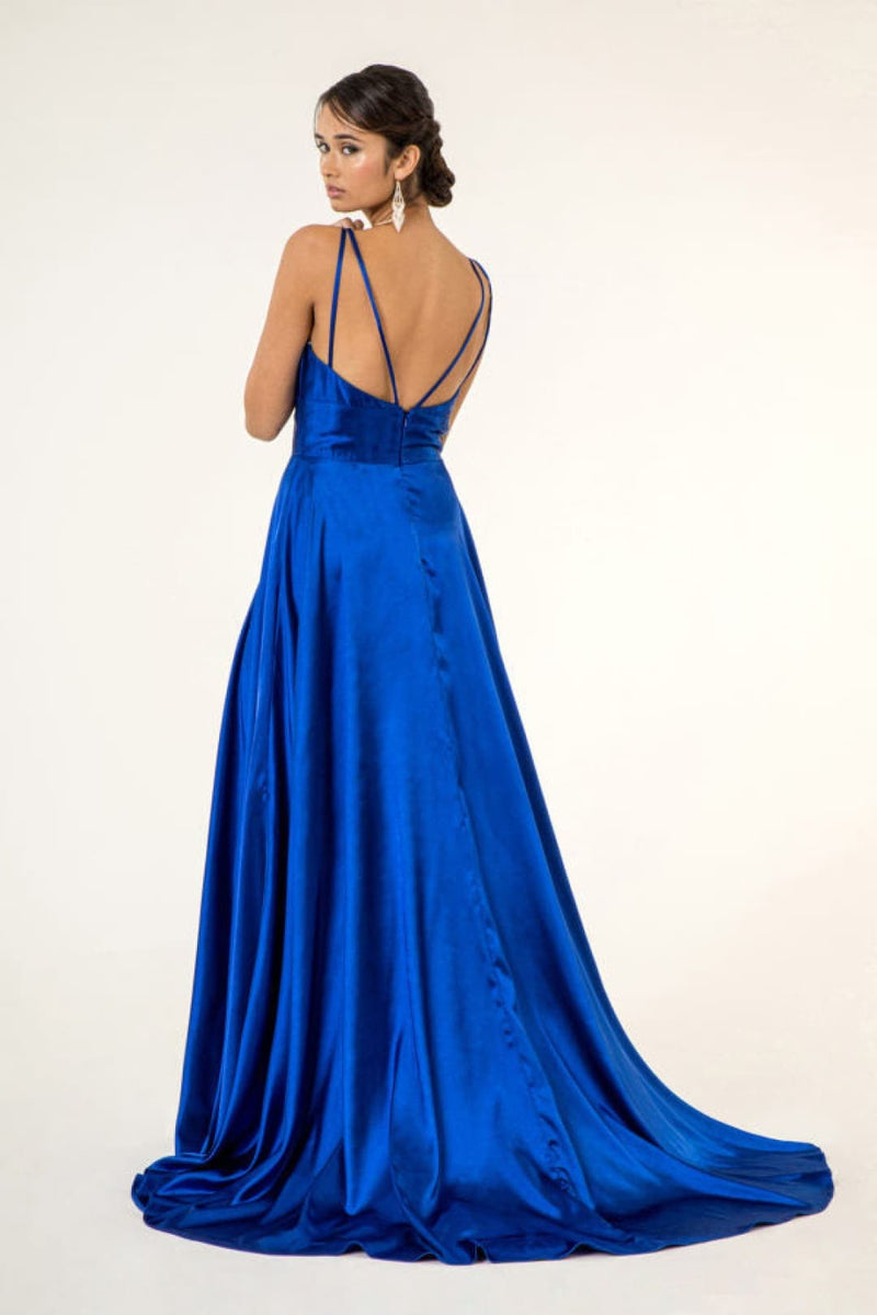 Satin V-Neck Bridesmaids Dress by Elizabeth K GL2963