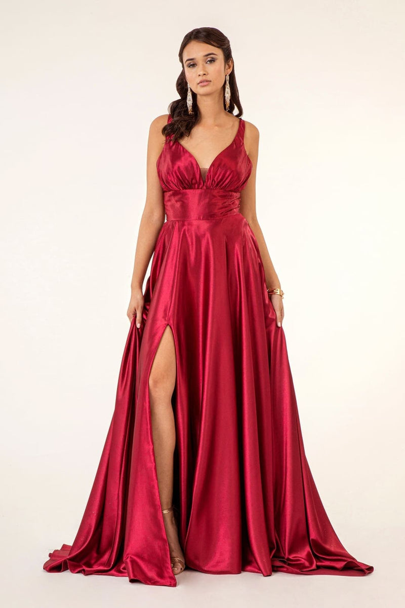 Satin V-Neck Bridesmaids Dress by Elizabeth K GL2963