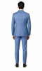 Sharkskin Textured 3-Piece Steel Blue - Dusty Blue Suit