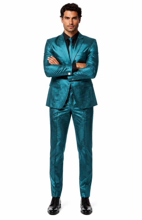 Shiny Teal Suit - Shiny Tuxedo