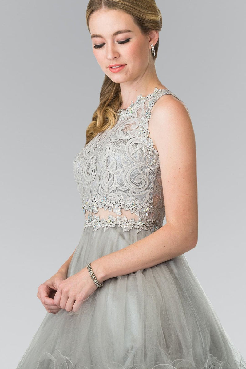 Short Lace Bodice Dress by Elizabeth KGS1427
