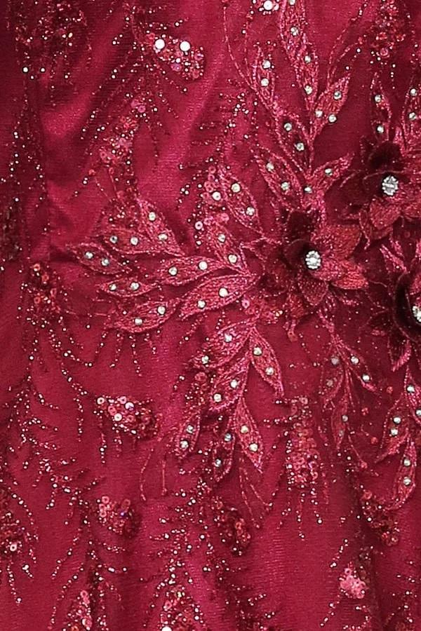 Short Glitter Print V-Neck Dress by Calla Collection KY-72534