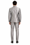 Slim Fit 3 Piece Satin Suit in Silver