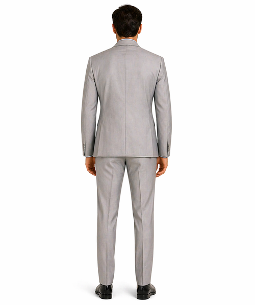 Slim Fit Men's Suit 2 Piece 2 Button in Light Gray
