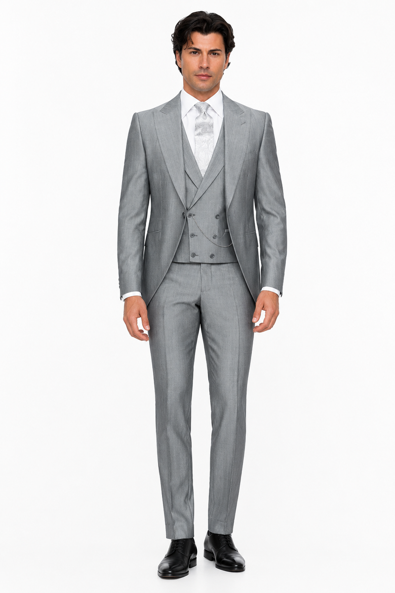 Slim Fit Suit - Vested Morning Light Grey Suit