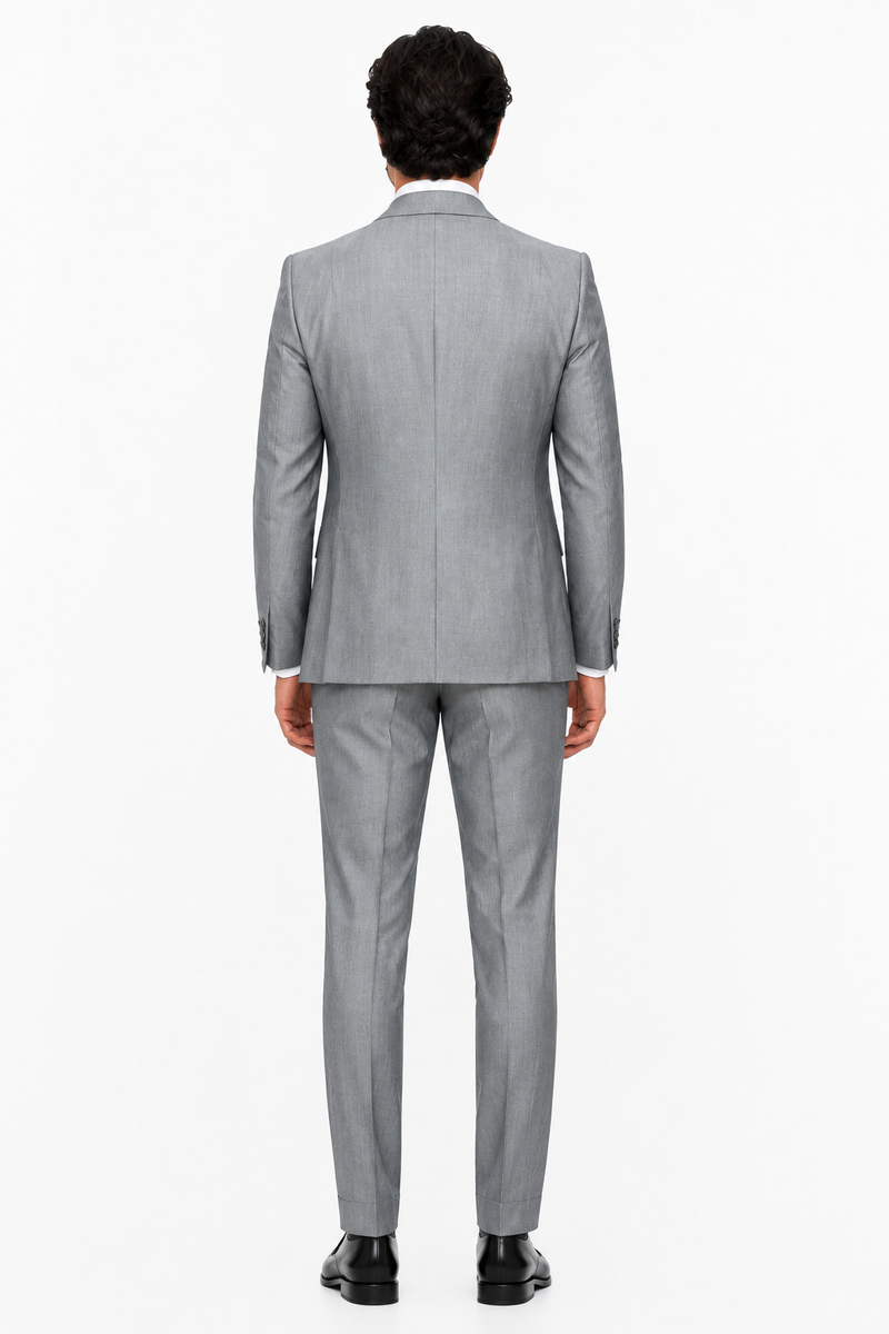 Slim Fit Suit - Vested Morning Light Grey Suit