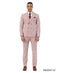 Stacy Adams Men's 2 Piece Windowpane Hybrid Fit Suit - Double Breasted