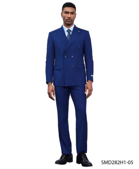 Stacy Adams Men's 2 Piece Executive Suit - Double Breasted