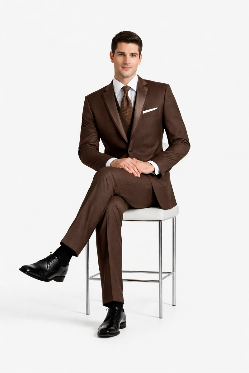 Smoking Traje - Esmoquin - Smoking Para Hombre - One Button Trajes De Novio - Chocolate Tuxedo