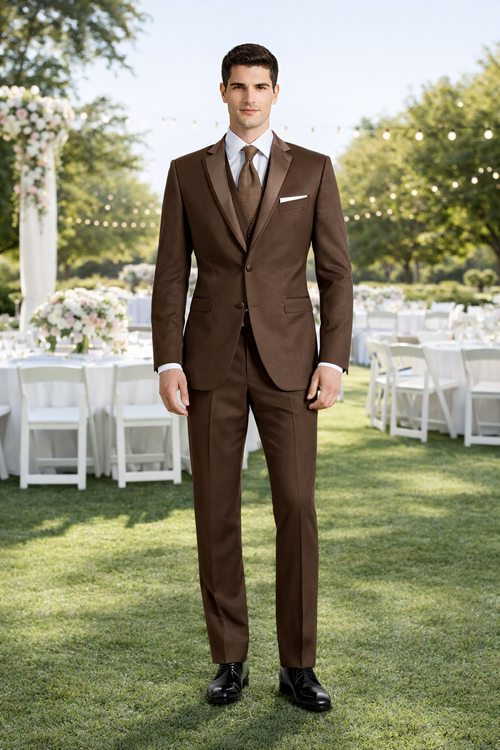 Smoking Traje - Esmoquin - Smoking Para Hombre - One Button Trajes De Novio - Chocolate Tuxedo