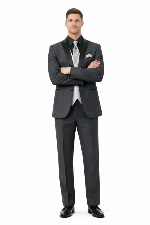 Smoking Traje - Esmoquin - Smoking Para Hombre - Country Wedding Suit Charcoal Grey Tuxedo