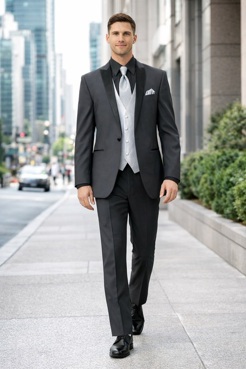 Smoking Traje - Esmoquin - Smoking Para Hombre - Country Wedding Suit Charcoal Grey Tuxedo