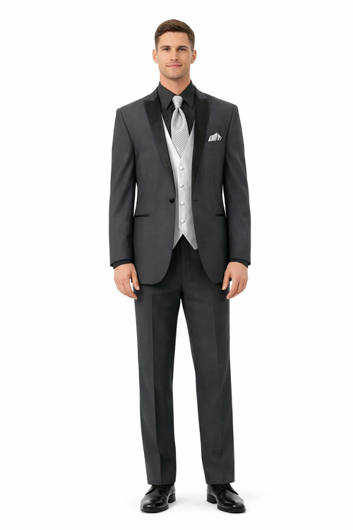Smoking Traje - Esmoquin - Smoking Para Hombre - Country Wedding Suit Charcoal Grey Tuxedo