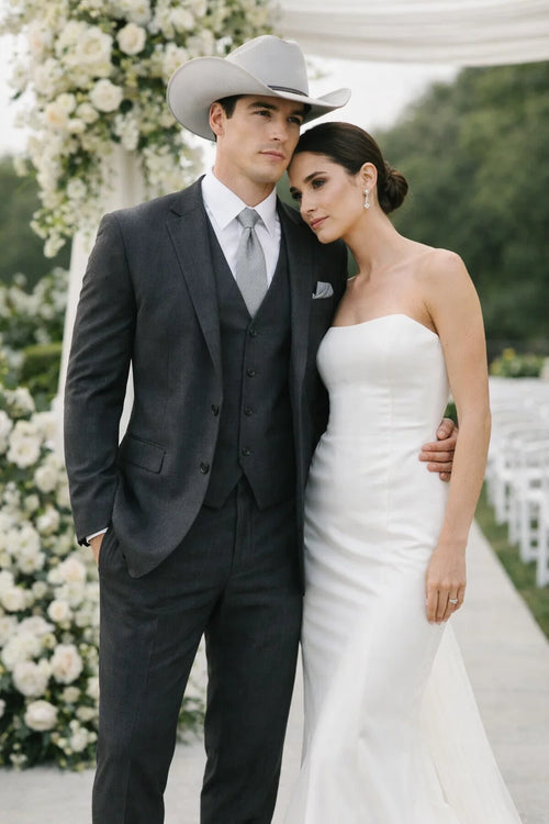 Smoking Traje - Esmoquin - Smoking Para Hombre - Country Wedding Suits Notch Lapel Grey Tuxedo