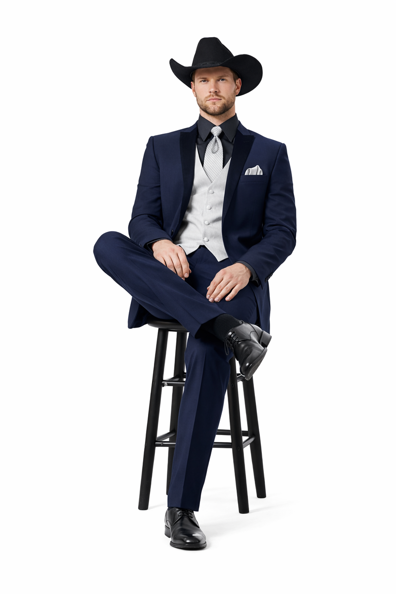 Smoking Traje - Esmoquin - Smoking Para Hombre - Navy Tuxedo