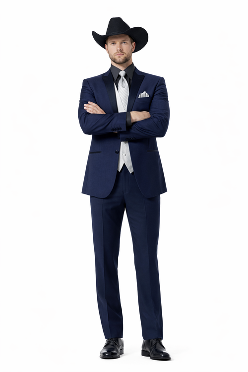 Smoking Traje - Esmoquin - Smoking Para Hombre - Navy Tuxedo