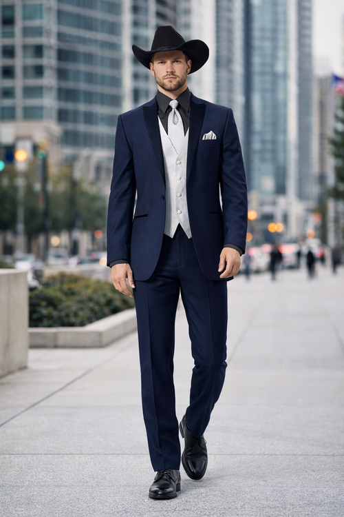 Smoking Traje - Esmoquin - Smoking Para Hombre - Navy Tuxedo
