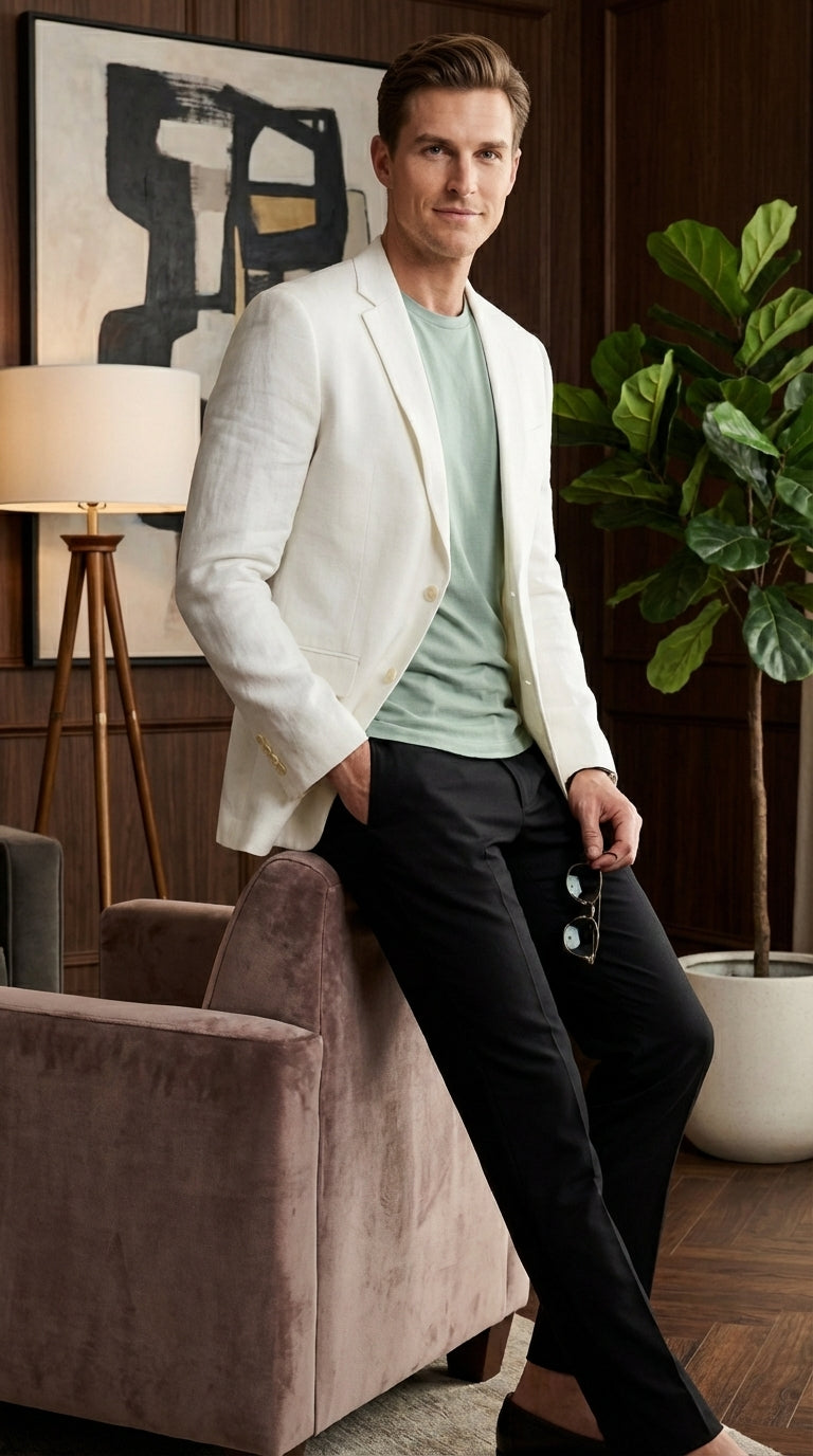Miami Vice Sonny Crockett Mens White Blazer ā Classic Fit Formal Casual Dress Jacket for Business and Wedding Iconic Characters Pop Culture