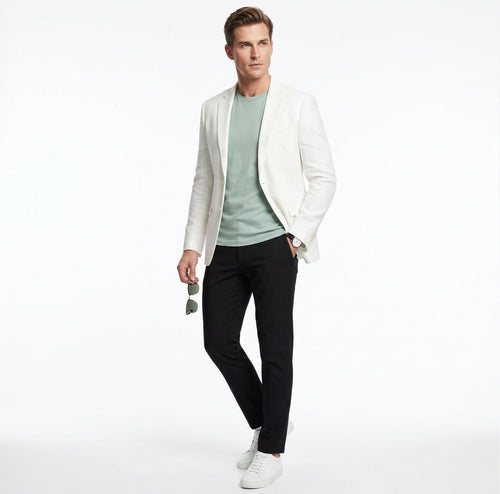 Miami Vice Sonny Crockett Mens White Blazer ā Classic Fit Formal Casual Dress Jacket for Business and Wedding Iconic Characters Pop Culture