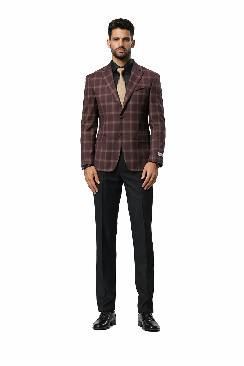 Stacy Adams Mens Hybrid Fit Sport Coat - Glen Plaid Pattern