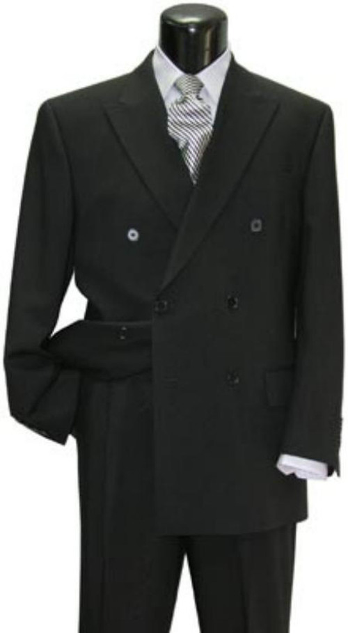 Steve Harvey Black Solid Three Piece Suit