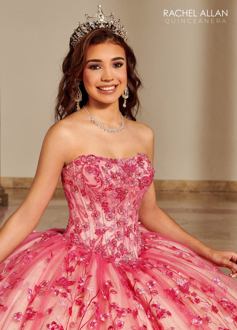 Rachel Allan RQ1123 Strapless Puff Sleeve Quinceanera Dress