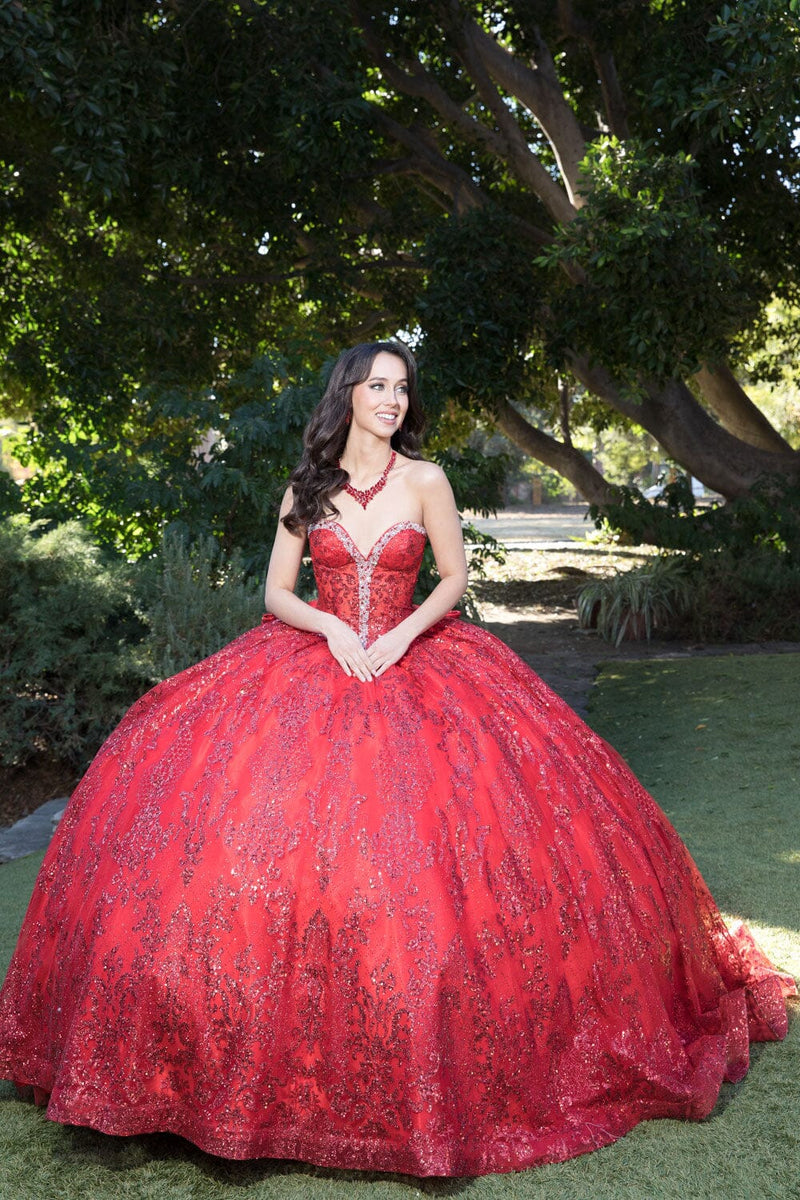 Strapless Sheer Corset Ball Gown by Bella Princess PQ1058