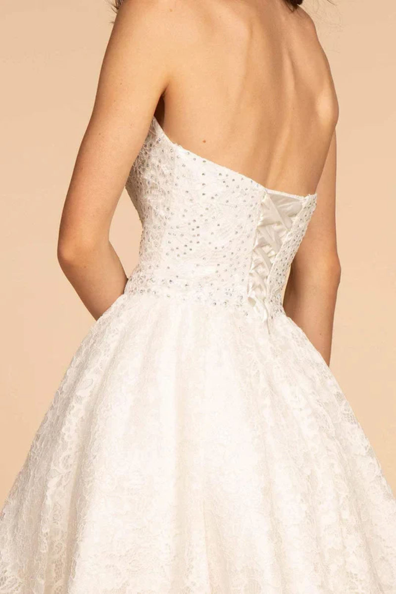 Strapless Sweetheart Lace Dress by Elizabeth KGS1611