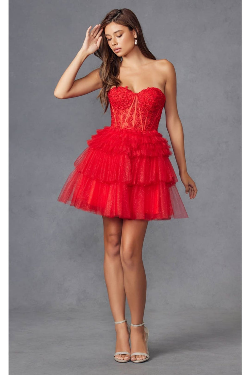 Dama Dresses for Quinceanera in Red Style JT918S Quince Outfit
