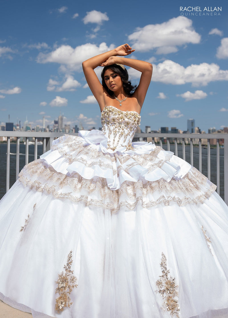 Rachel Allan RQ5003 Strapless Tiered Quinceanera Dress