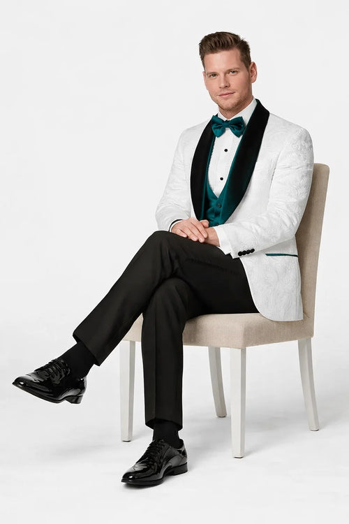 White and Emerald Green Tuxedo