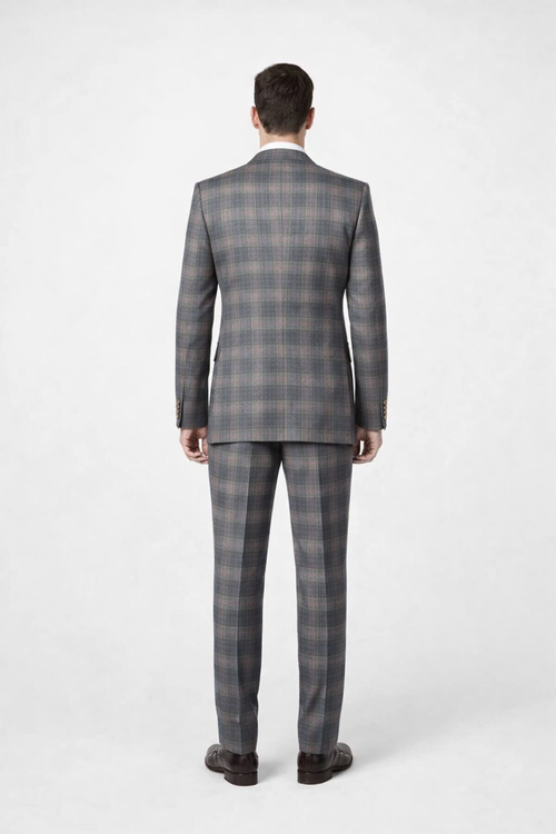 Suits With Baggy Pleated Pants - Wide Leg Pants 100% Wool - Classic Fit Single Breast Lapel Vest by Rossiman