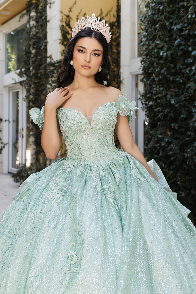 Sweet 16 Dress Off Shoulder Floral Lace Prom Ball Gown By Layla K LK265