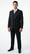 Mens Suit With Pleated Pants - Semi Wide Leg 100% Wool Super 150's Big Peak Lapel Classic Fit Athletic Cut With Double breasted Vest in Black