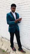 Teal Tuxedo Suit - Dark Teal Suit For Men - AlbertoNardoniStore