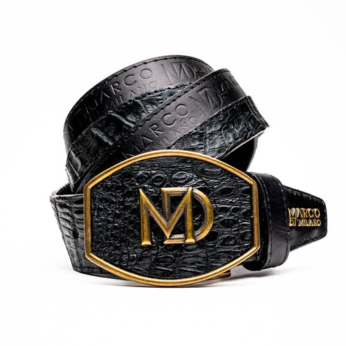Marco Di Milano "Texas Belt" Black Leather Luxury Shoe