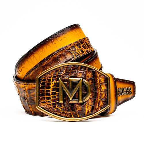 Marco Di Milano Texas Belt - Mustard Brown Leather Loafers